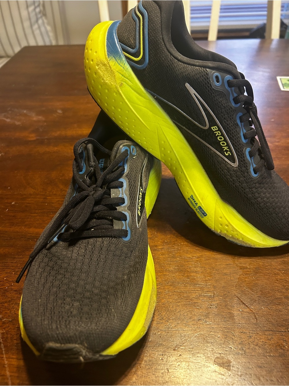 Brooks Glycerin 21 Running Shoes Men’s 8.5 Black Blue Neon Yellow
